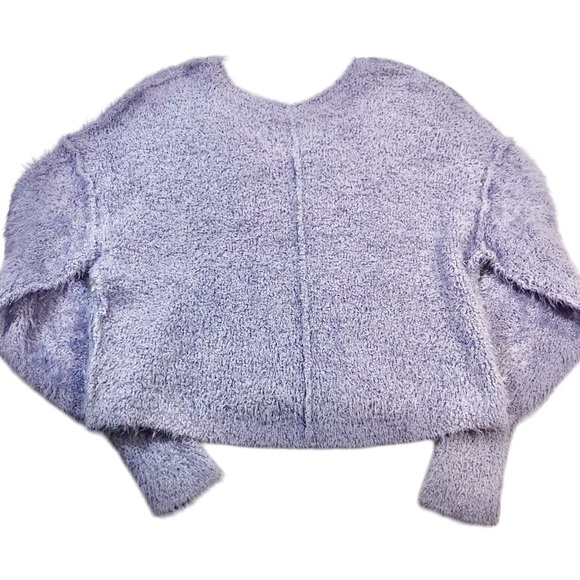 Free People NWT Icing V Pullover Boucle Knit Fuzzy Detail Falling Star Sweater S - Picture 4 of 10